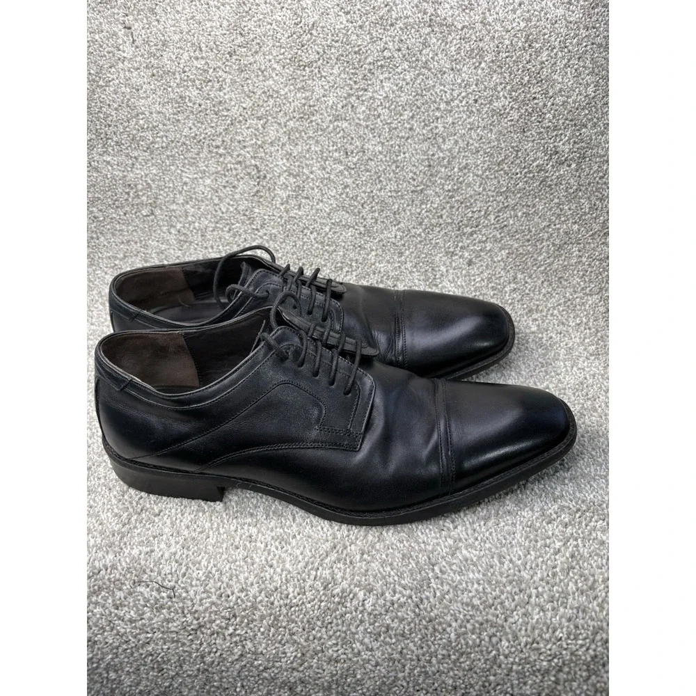Johnston & Moore Mens Black Leather Cap Toe Oxford‎ Dress Shoes Size 14M Classic